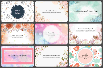 Floral and Pastel Backgrounds Powerpoint Templates